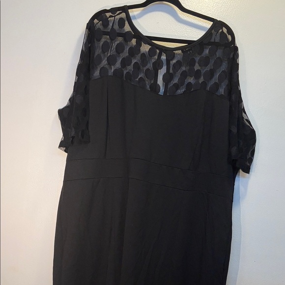 Chic Black Sheer Polka Dot Dress - Picture 4 of 5